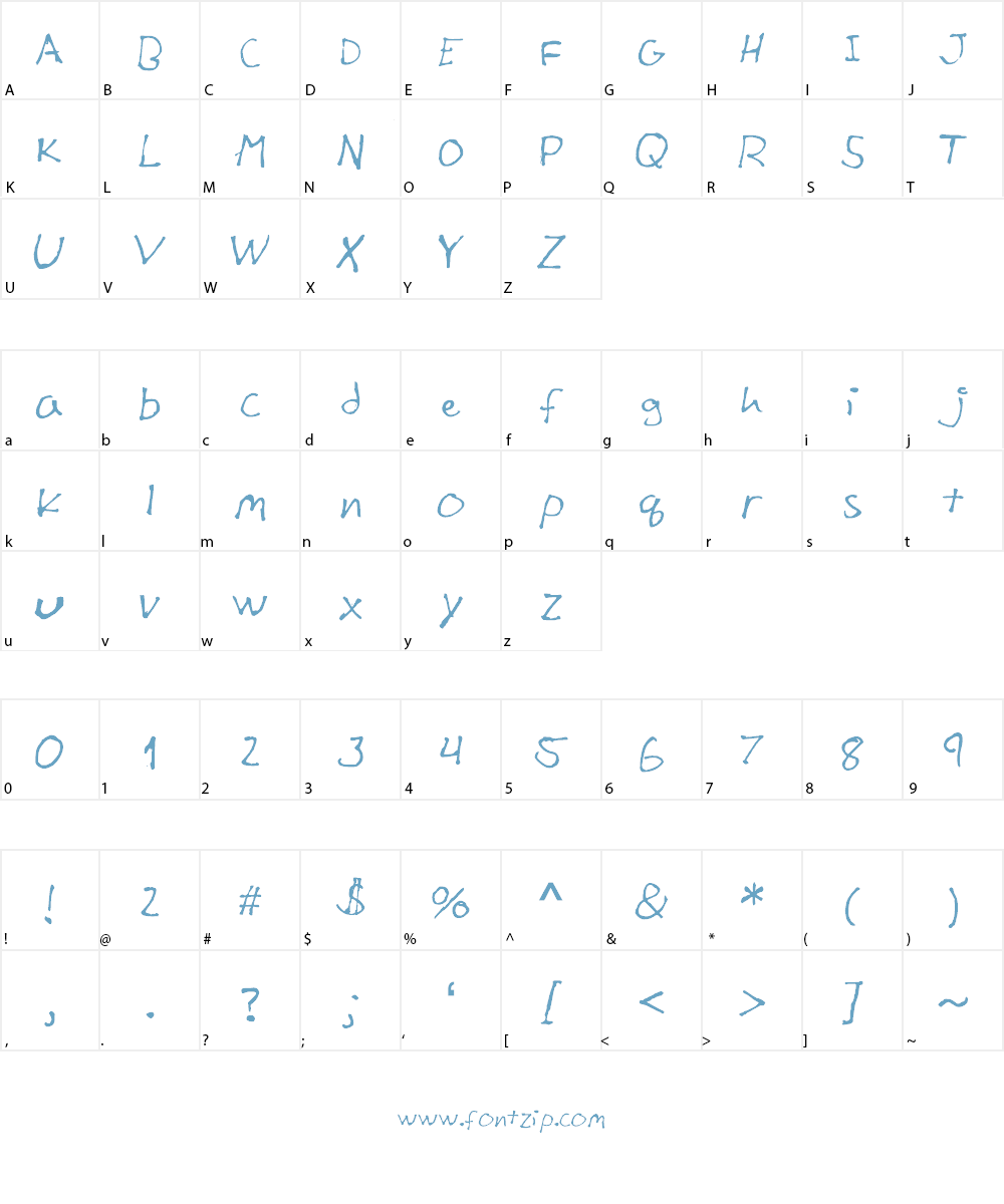 Mitza_Script Font Character